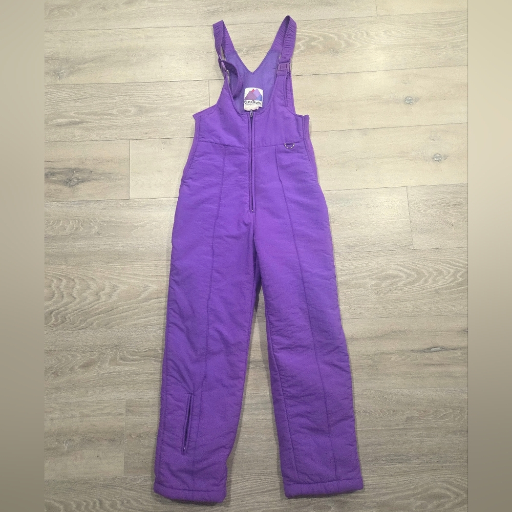 Purple Ski Snow Suit Bib Pants Overalls Grand Targhee Size Medium